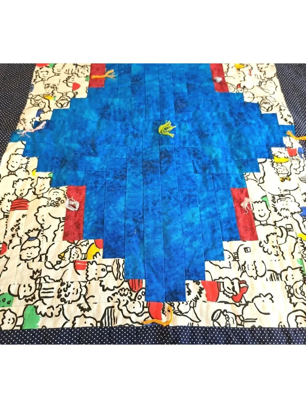 Vintage 1990's Handmade Children's Crib or Lap Quilt Tractors 24